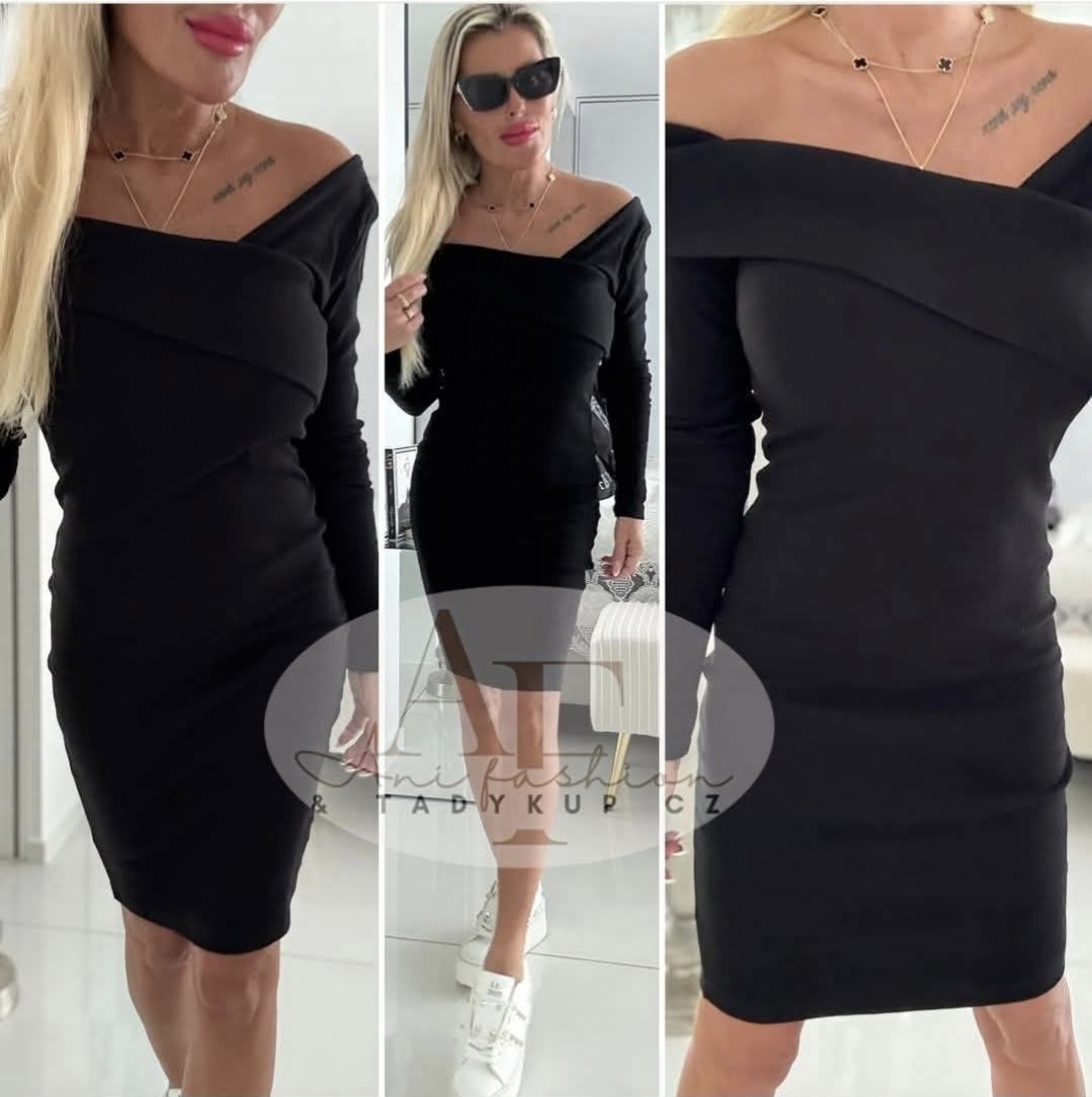 Šaty Elegance s hlubokým výstřihem